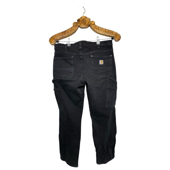 Carhartt Pants Relaxed Fit Twill Work Pants Double Front Black Straight Leg 8 - Picture 2 of 9